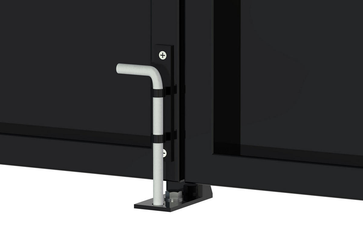 DREHTORPAKET Nali Ruivo Mattschwarz 3m H.160cm + TOR 1m H.160cm - Schwarz, Metall (293/160cm) - Casanoov