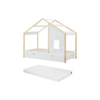 HAUSBETT - 1 Person - holz - weiß Rinelya - Weiß, Holz (90/190cm) - Vente-Unique