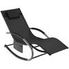 GARTENLIEGE Taya,abnehmbares Kopfpolster, seitliche Aufbewahrungstasche,schwarz - Schwarz, Kunststoff (62/92/142cm) - tectake