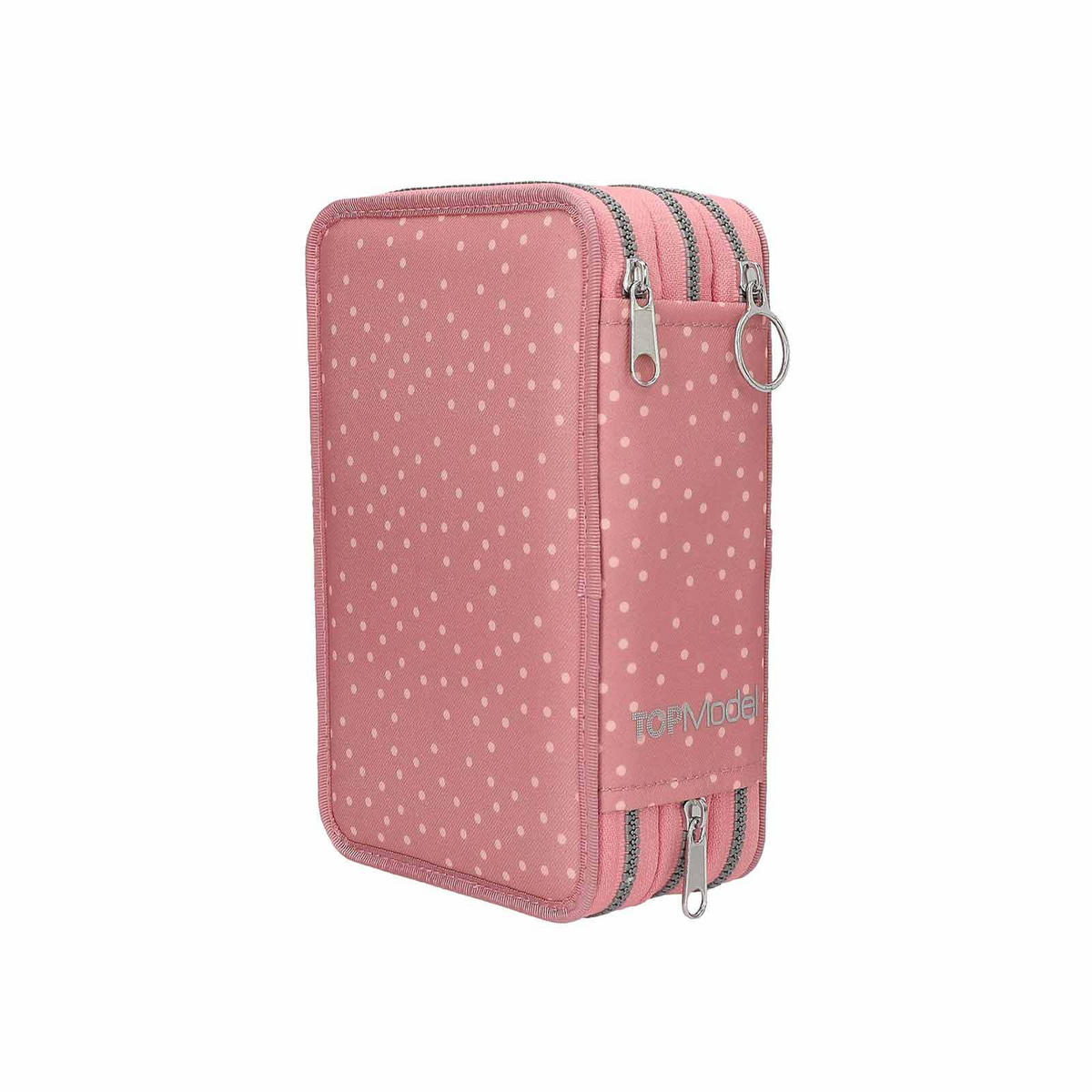 3-FACH FEDERTASCHE MIT AFFEN-APPLIKATION JUICY INKL. STIFTE TOPModel altrosa 7,5 x 13 x 20 cm - Altrosa, Kunststoff (13/20/7.5cm) - Depesche Germany