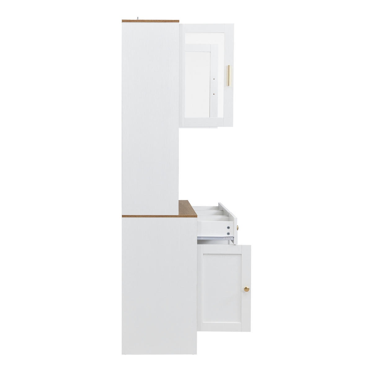 HIGHBOARD 94,5/175,5/30 cm Weiß aus MDF mit Soft-Clamp-Scharnieren - Weiß, Holzwerkstoff (30/175.5/94.5cm) - OKMYHOME