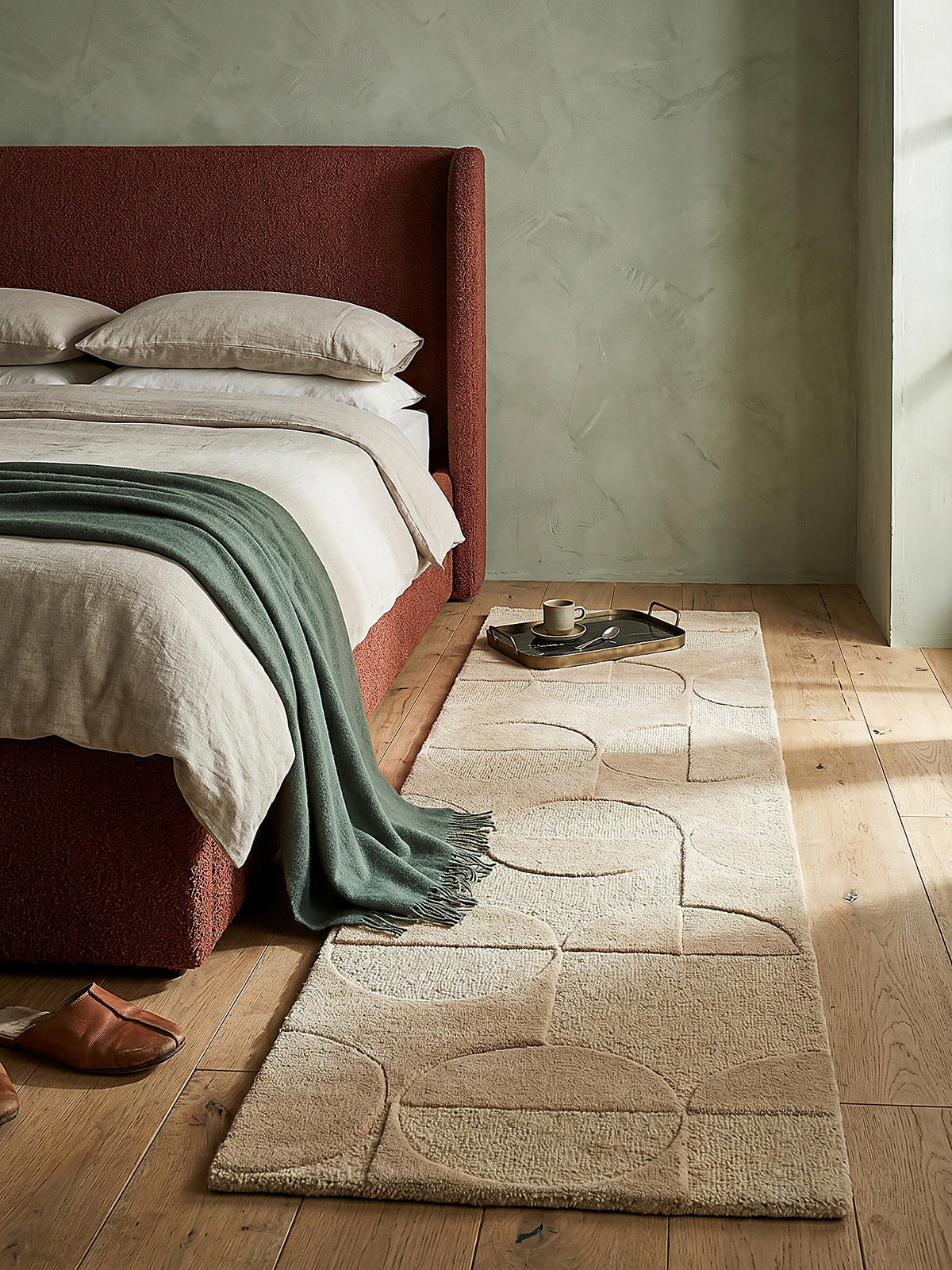 WOLLTEPPICH Geometrisches-Design, naturfarben DEBEN NOAH, Braun 60x230 cm - Braun, Textil (230/60cm) - KADIMA DESIGN