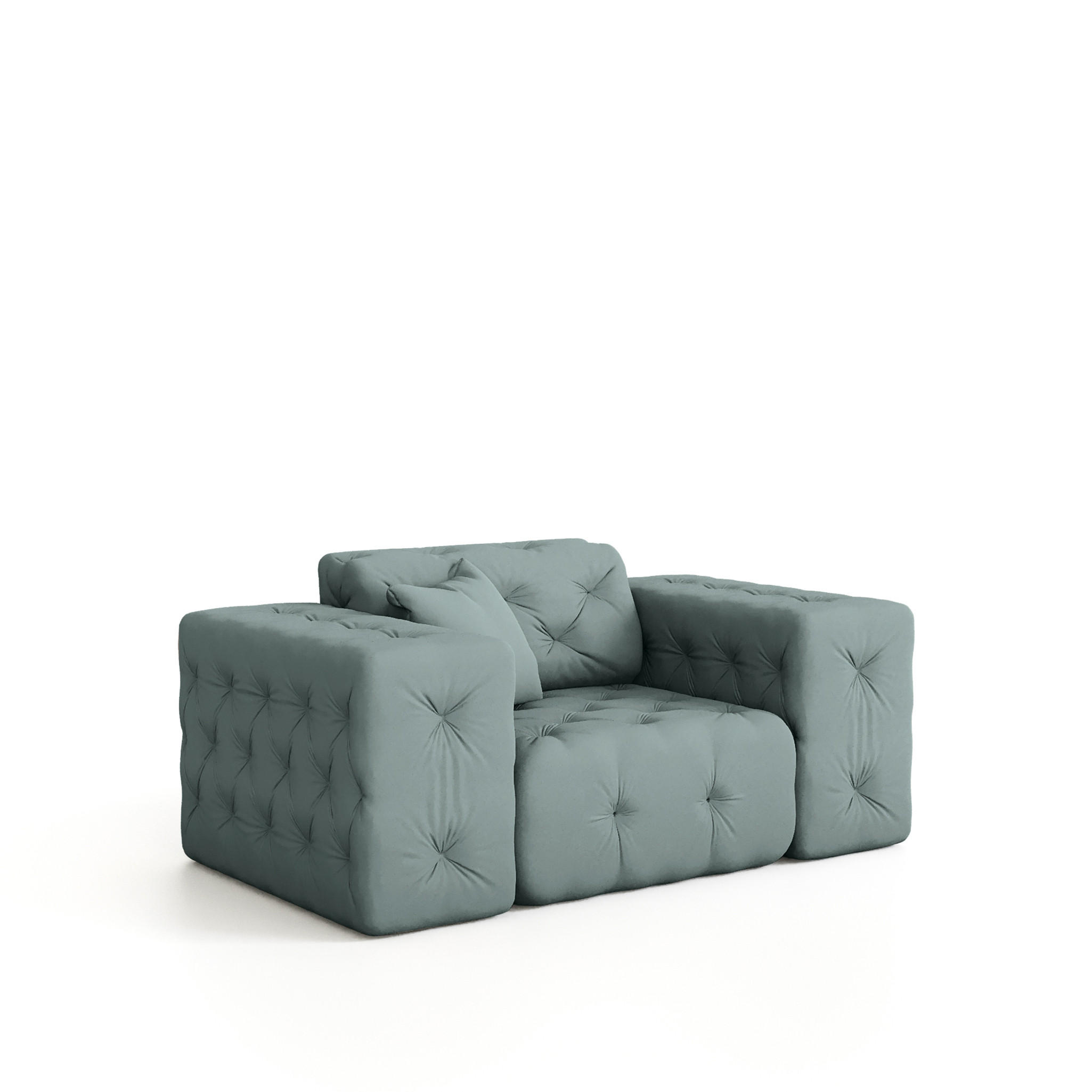 SESSEL Chantal - Salbeigrün, Holzwerkstoff/Textil (121/78/96cm) - Fun Möbel