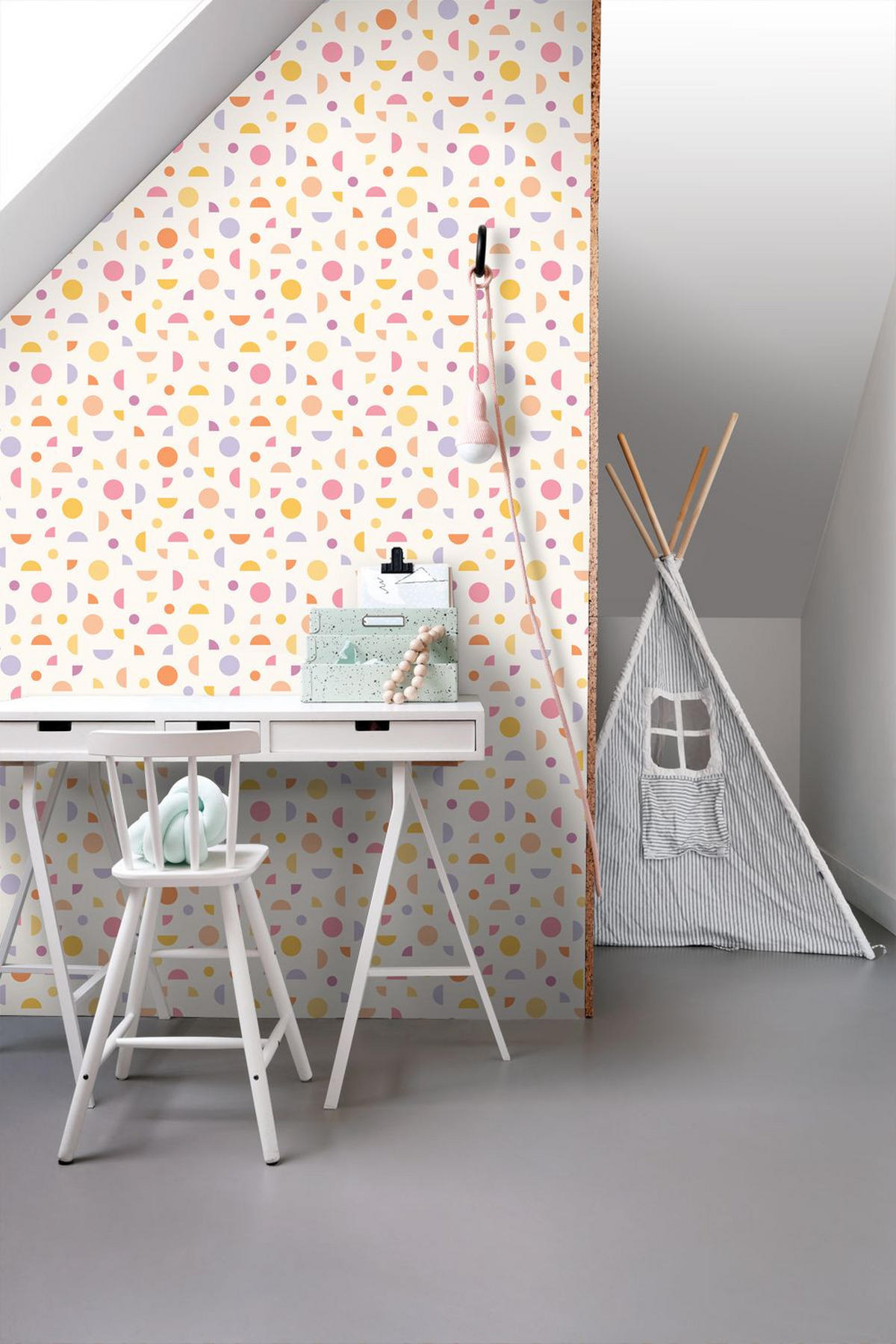 TAPETE grafisches Motiv 50 x 900 cm - Weiß, Papier (50/0.1cm) - ESTAhome