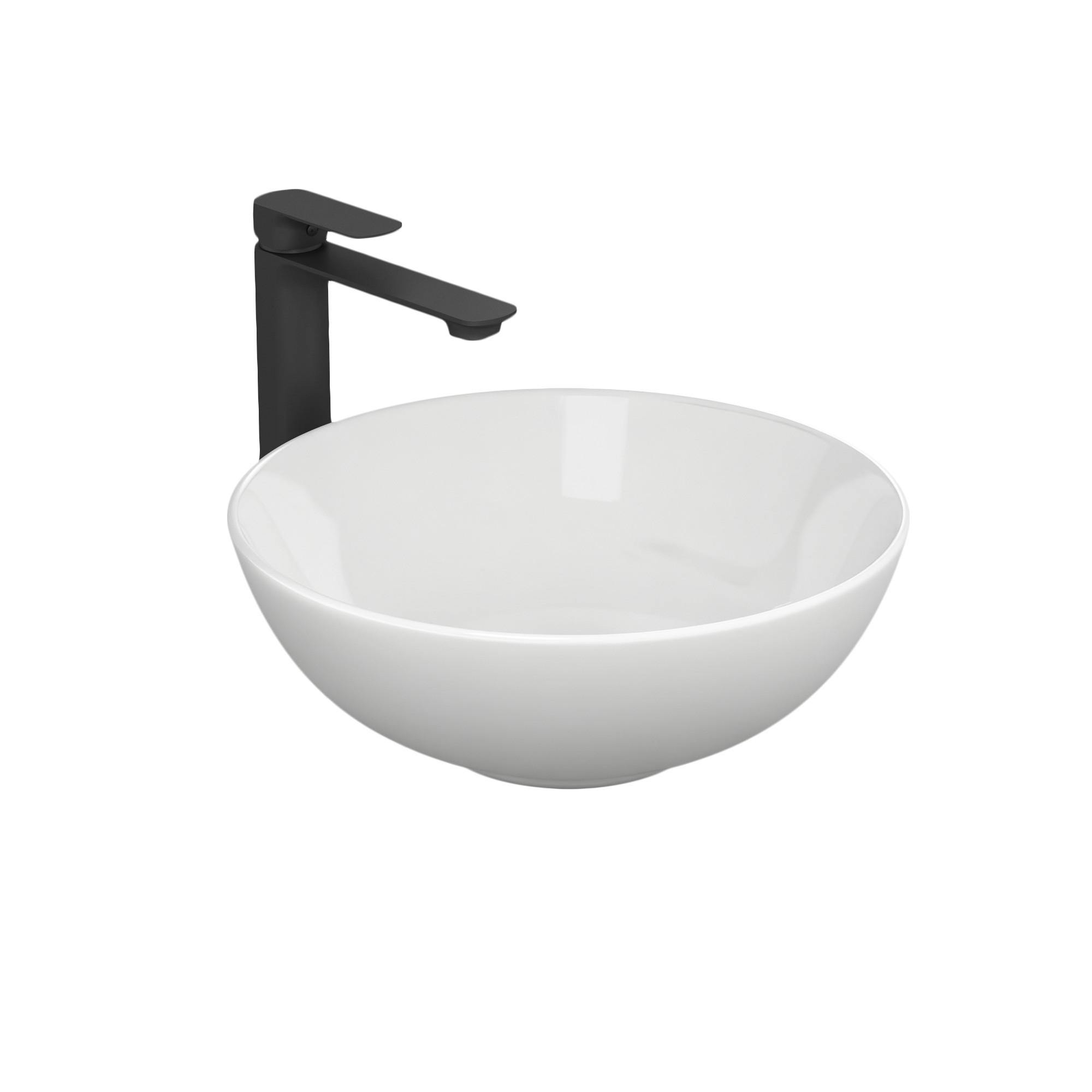 WASCHBECKEN Keramik Weiß Glänzend Ø41,5 / 15,5 cm - Weiß, Keramik (41.5/15.5/41.5cm) - EMKE