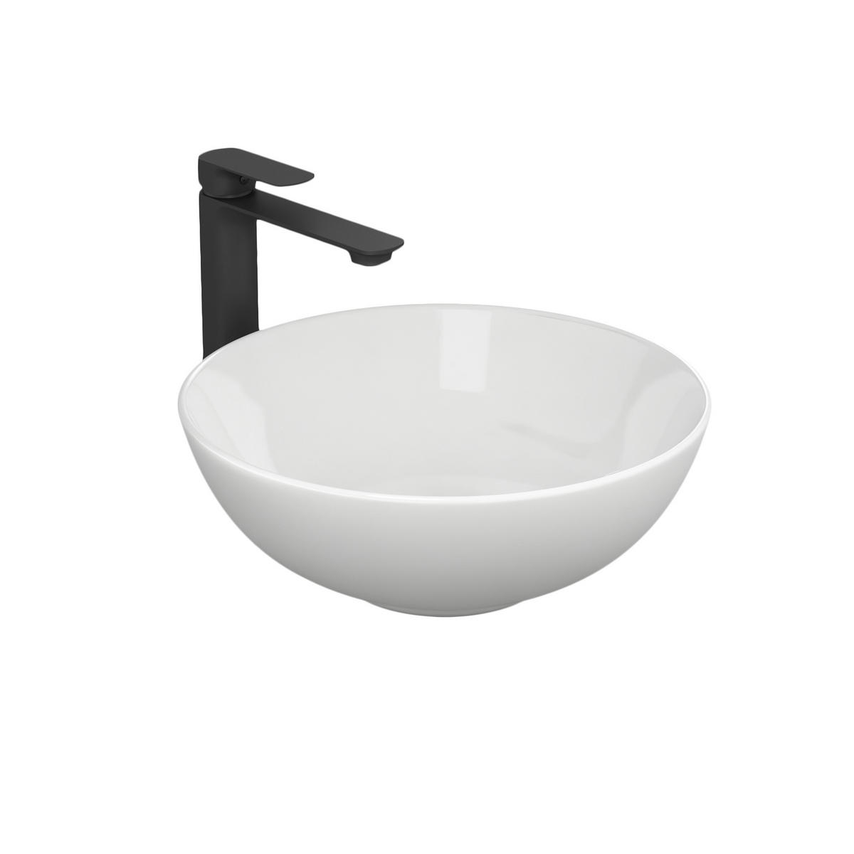 WASCHBECKEN Keramik Weiß Glänzend Ø41,5 / 15,5 cm - Weiß, Keramik (41.5/15.5/41.5cm) - EMKE