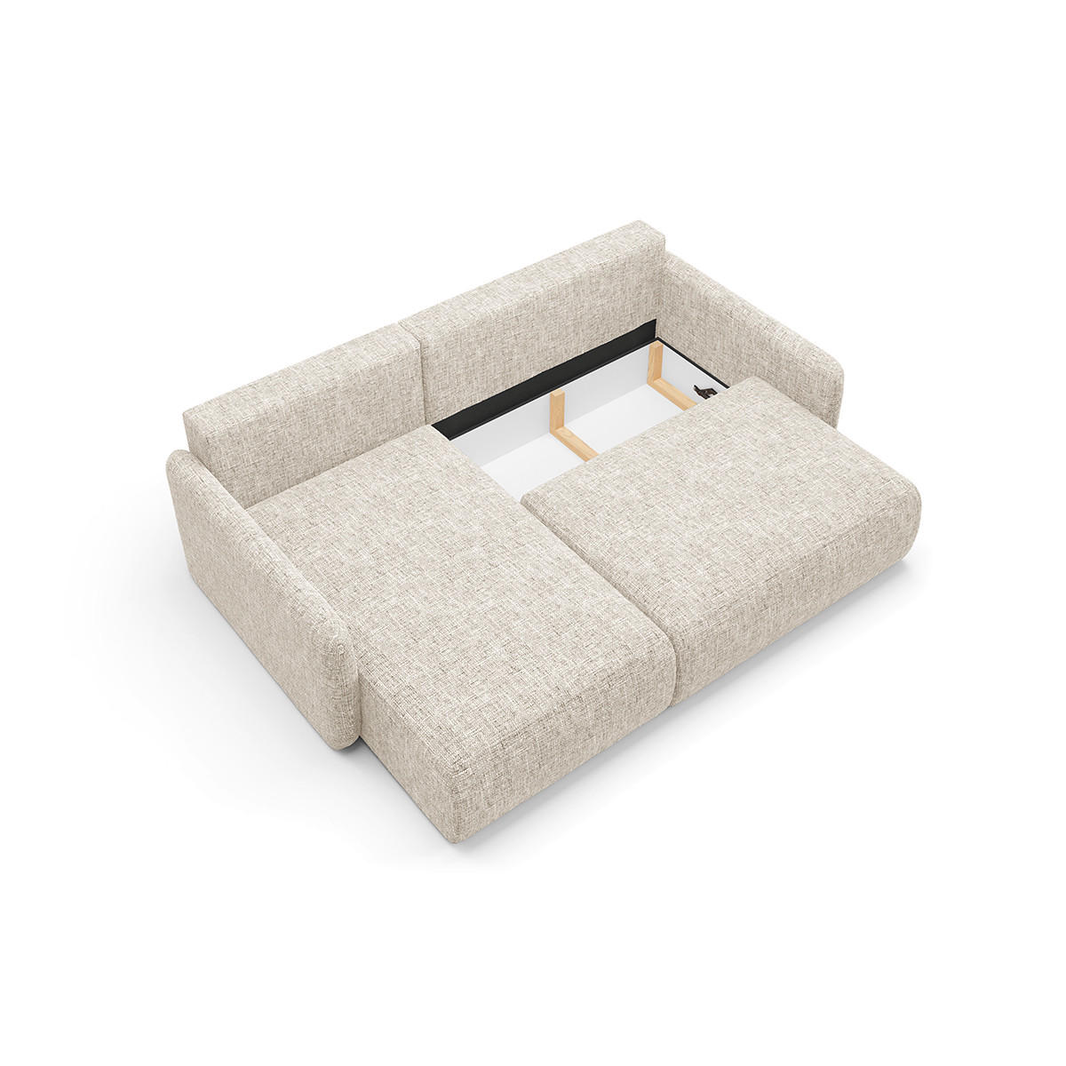 ECKSOFA Lazare 3 Sitzplätze Hellgrau - Grau, Holz (207/148cm) - Petits-meubles