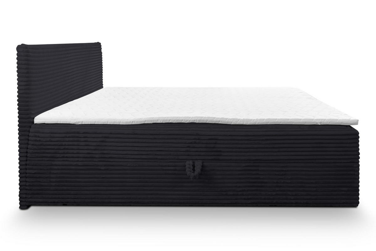 BOXBETT TILLY mit zwei Bettkästen H2/H3 Matratze und Topper 140 x 200 cm - Schwarz, Holzwerkstoff (140/200cm) - VENASI MÖBEL