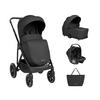 KOMBIKINDERWAGEN Chiara 3 in 1 schwarz Babyschale, Babywanne, faltbar, Tasche - Schwarz, Metall (95/58/108cm) - Kikka boo