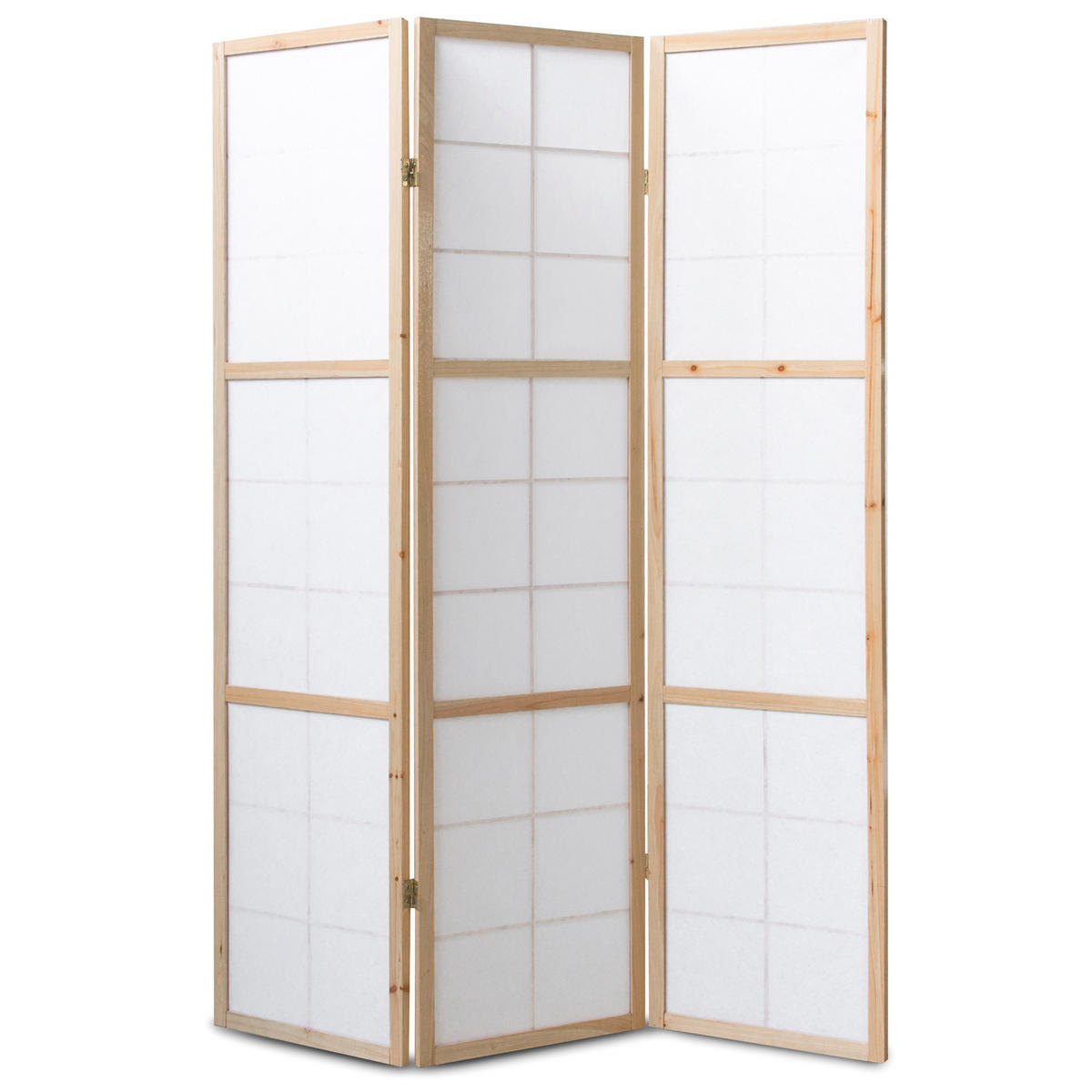 PARAVENT 3-tlg. 132/175 cm Braun Shoji - Braun, Holz (132/175/2cm) - Homestyle4u