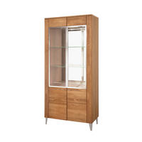STANDVITRINE Latina Honig Eiche 90 / 42 / 200cm - Honigeiche/Braun, Holz/Metall (90/200/42cm) - Feldmann-Wohnen