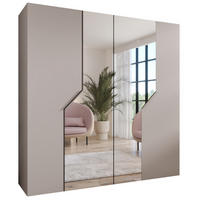 DREHTÜRENSCHRANK 202/200/52 4-türig - Beige, Holz/Metall (200/202/52cm) - Abiks Möbel