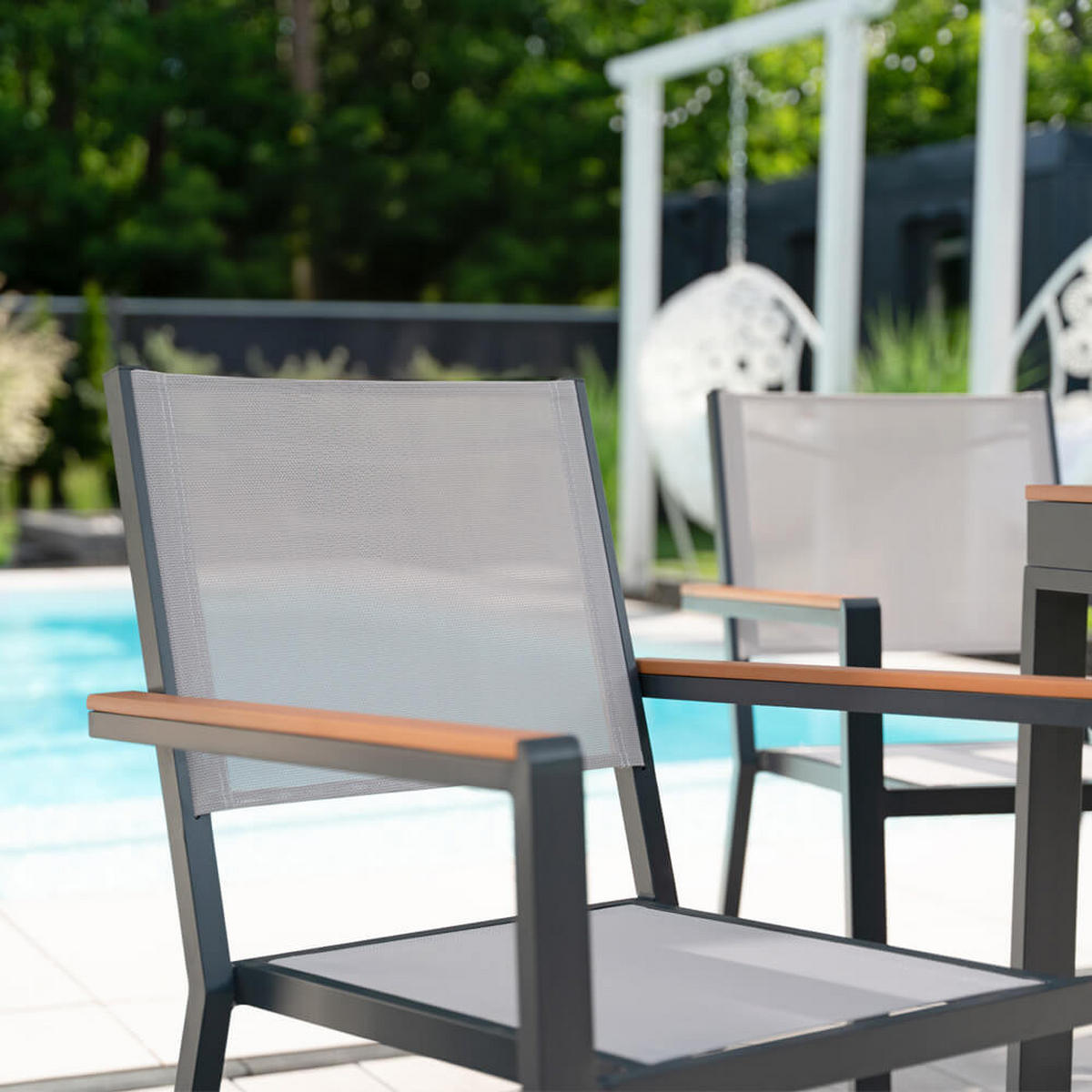 GARTENSTUHL SEDIA - Anthrazit, Kunststoff/Metall (56/85/63cm) - Home Deluxe