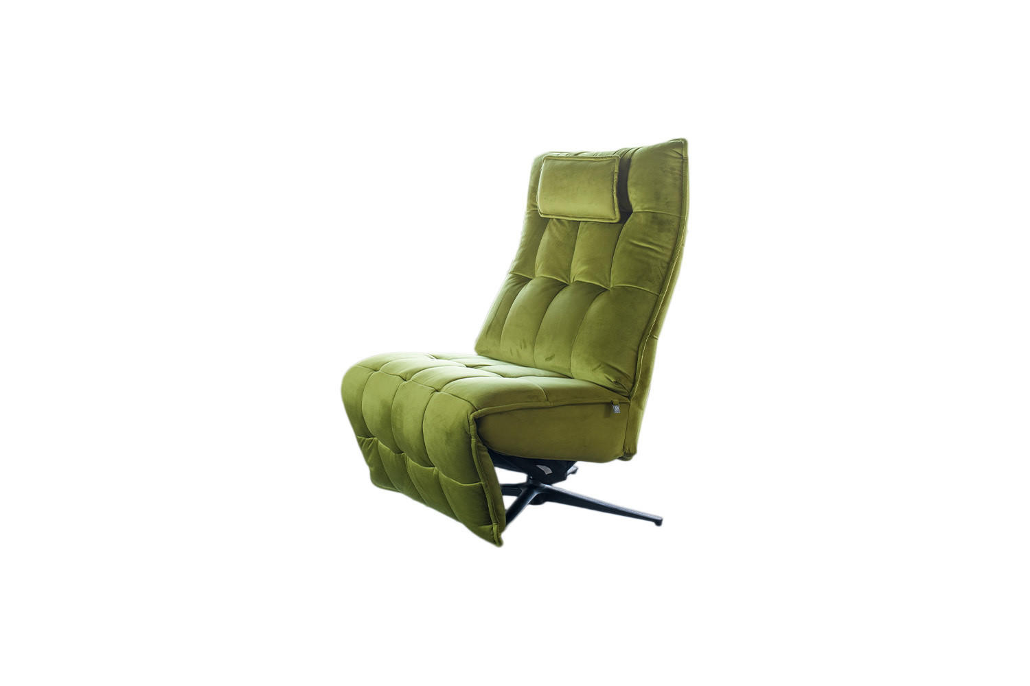 RELAXSESSEL MIKO Grün Velvet - Schwarz/Grün, Textil/Metall (75/115/94cm) - KAWOLA