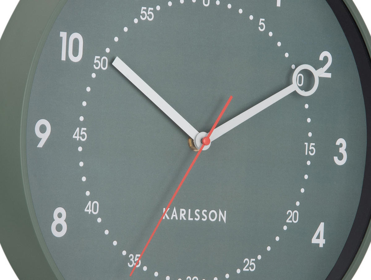 WANDUHR Fresco Grün 31.5/31.5/ - Grün, Kunststoff (31.5/31.5/31.5cm) - Karlsson
