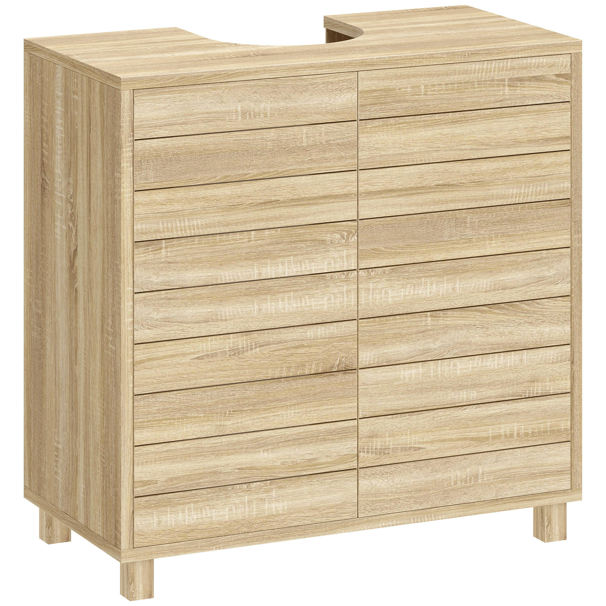WASCHBECKENUNTERSCHRANK DE-15957 Push-to-Open Naturholz - Naturfarben, Holzwerkstoff (60/60/30cm) - ComfortXL