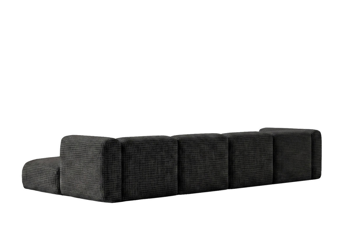ECKSOFA U-Form, Chenille-Stoff Cremona, Anthrazit, GRETA - Anthrazit, Holz (408/70/179cm) - Kaiser Möbel