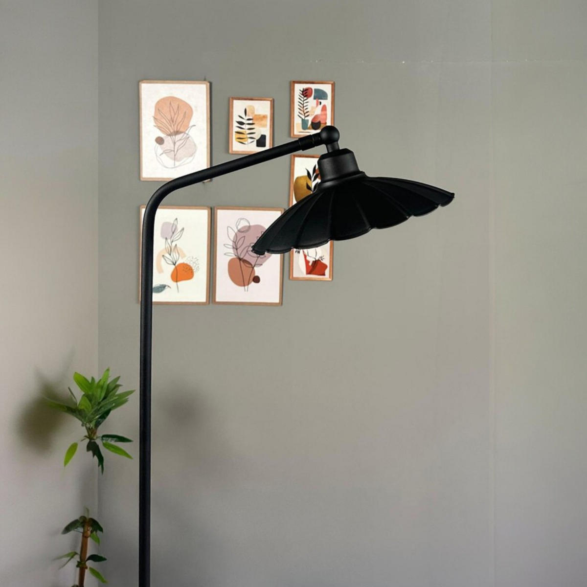 STEHLAMPE Falen 180 Cm - Schwarz, Metall (35/35/180cm) - Bamyum