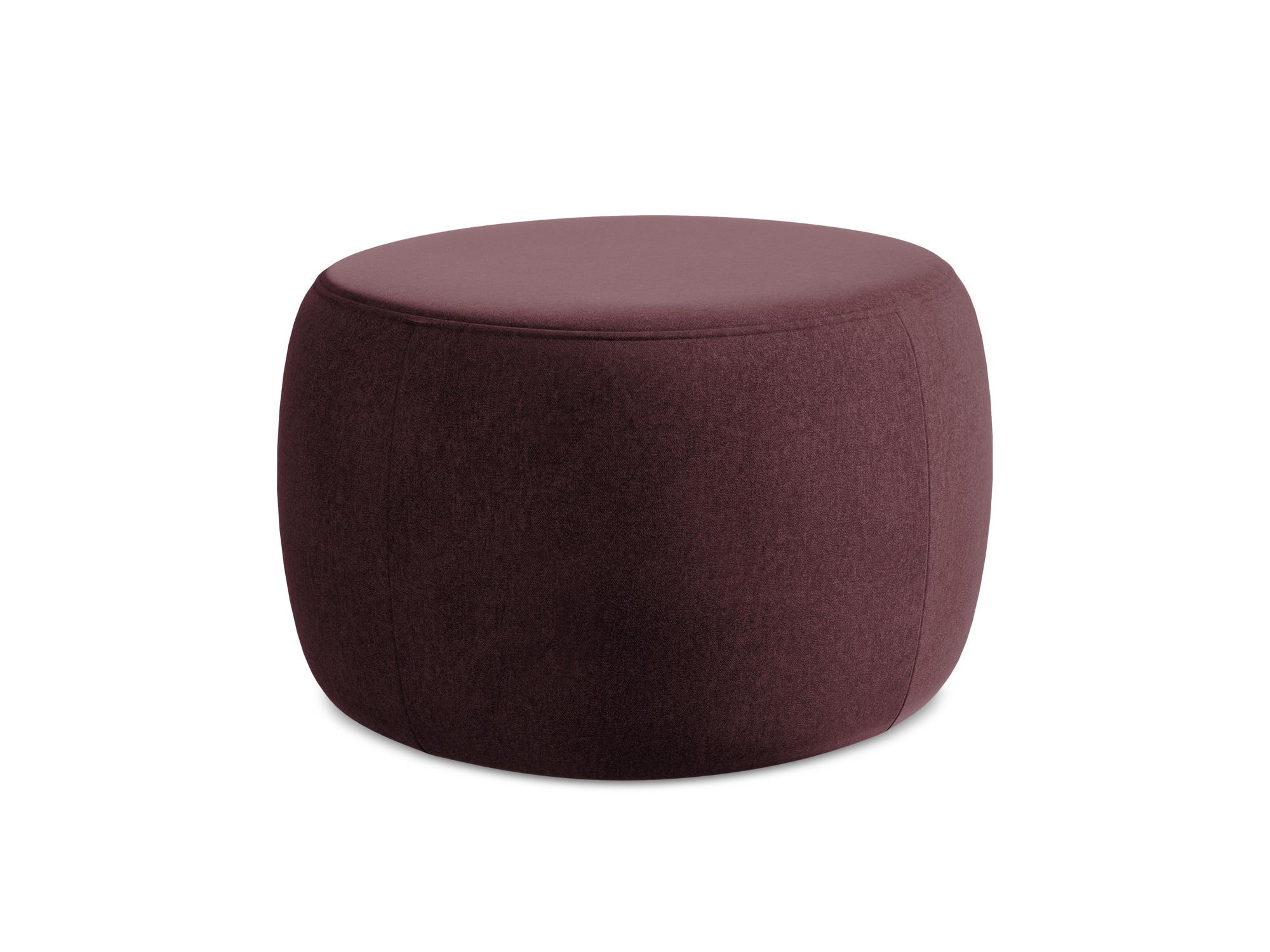 POUF Samt Stoff Rot - Bordeaux/Beige, Kunststoff/Textil (76/44/67cm) - Makamii