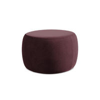POUF Samt Stoff Rot - Bordeaux/Beige, Kunststoff/Textil (76/44/67cm) - Makamii