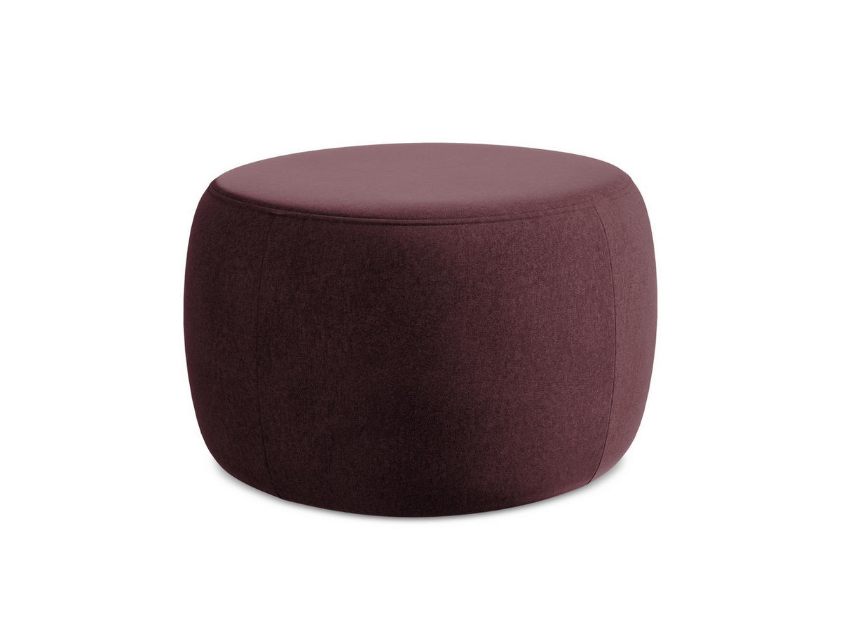 POUF Samt Stoff Rot - Bordeaux/Beige, Kunststoff/Textil (76/44/67cm) - Makamii