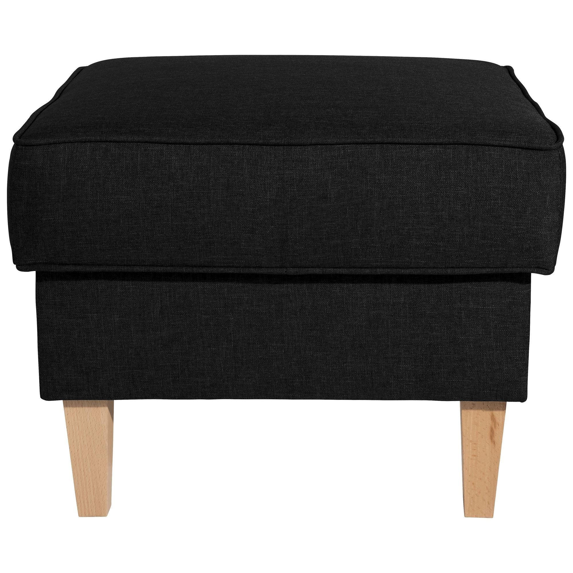 HOCKER Karlen Bezug Flachgewebe Buche natur / schwarz - Buchefarben/Schwarz, Kunststoff (53/45/53cm) - 58aufmkessel