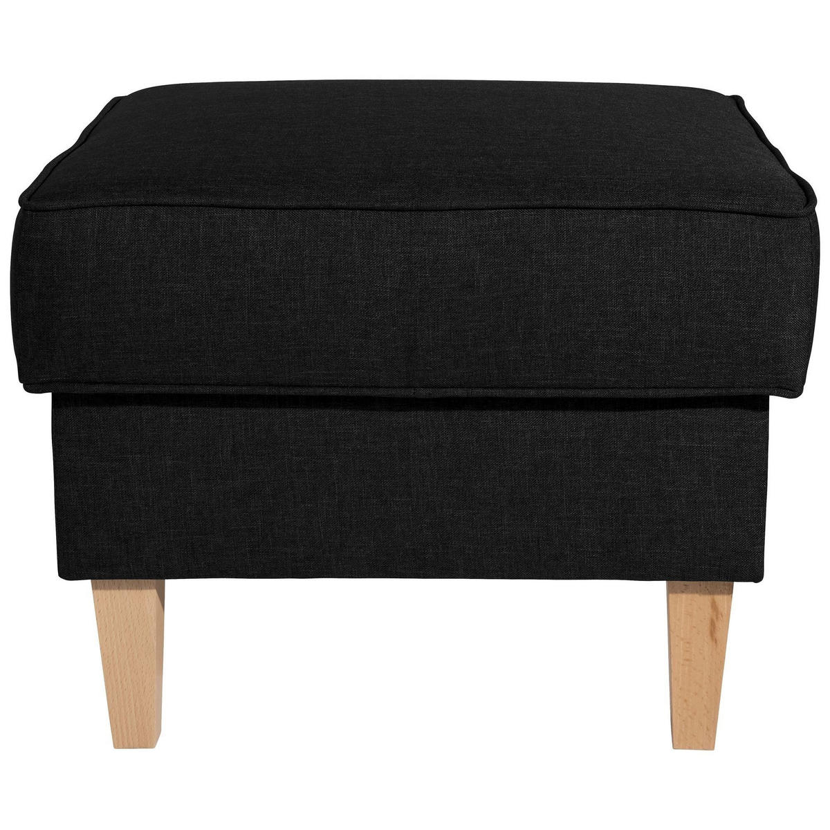 HOCKER Karlen Bezug Flachgewebe Buche natur / schwarz - Buchefarben/Schwarz, Kunststoff (53/45/53cm) - 58aufmkessel