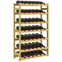 WEINREGAL, 7 Etagen, für 42 Flaschen, Kippschutz, Kiefernholz, 63x25x102cm, Natur - Ahornfarben, Holzwerkstoff (25/102/63cm)