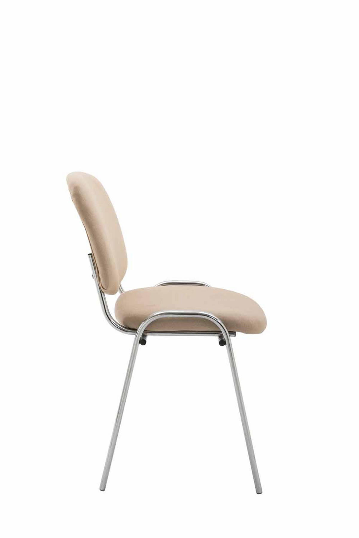 BESUCHERSTUHL Keen mit Stoffbezug, Gestell in Chromoptik / Bezug Creme - Chromfarben/Naturfarben, Textil/Metall (53/83/53cm) - TPFLiving