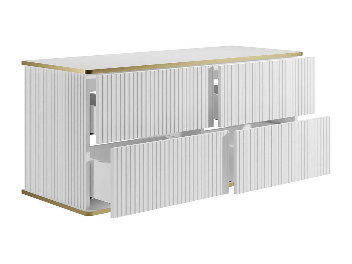 WASCHBECKENUNTERSCHRANK - 120cm x 47cm - MDF - weiß - KELIZA - Weiß, Holz (120/54/47cm) - Vente-Unique