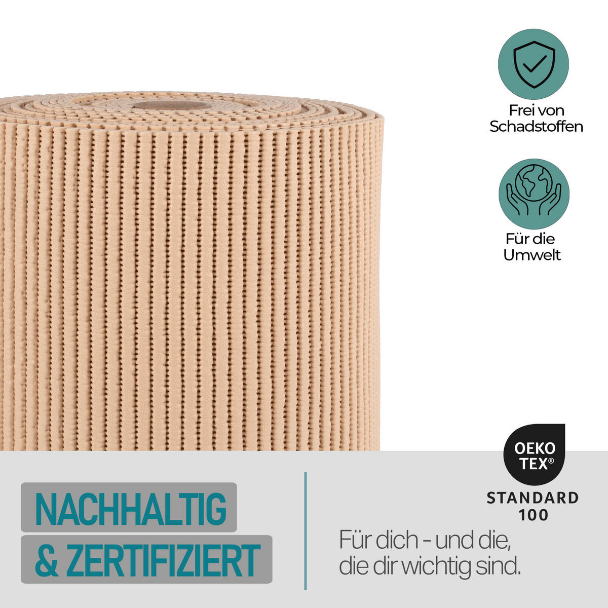 SCHUTZUNTERLAGE Weichschaum auf Rolle 0,8x15 m Sand - Beige, Kunststoff (80/1500cm) - Bestlivings