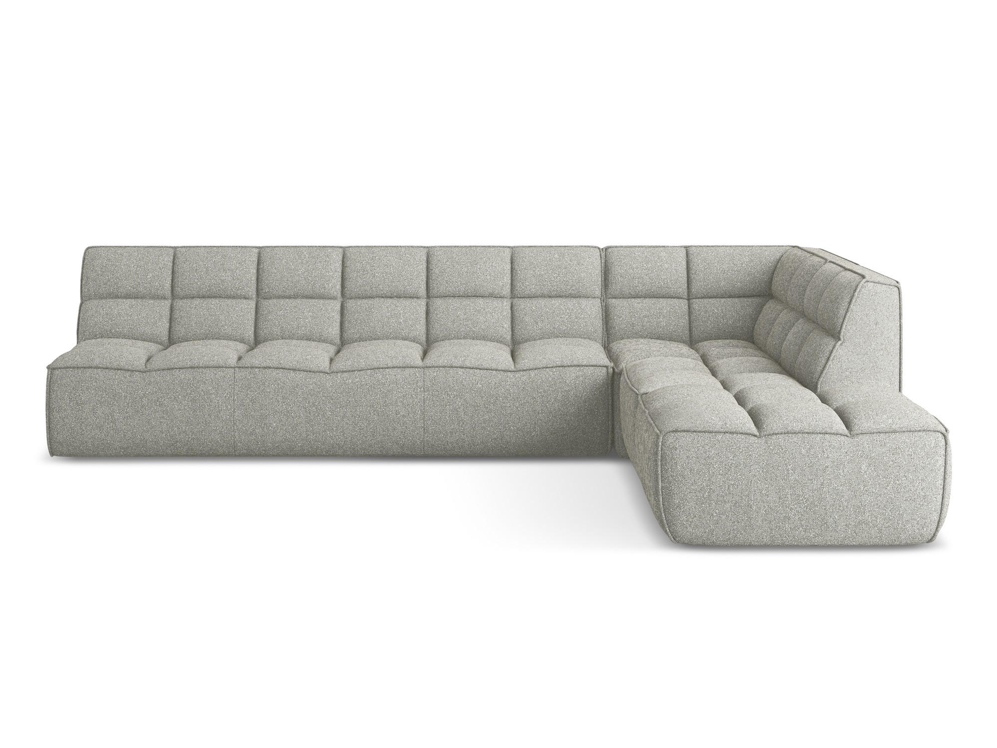 ECKSOFA Beidseitig Strukturstoff Stoff Grau - Hellgrau/Schwarz, Kunststoff/Textil (308/258cm) - Makamii