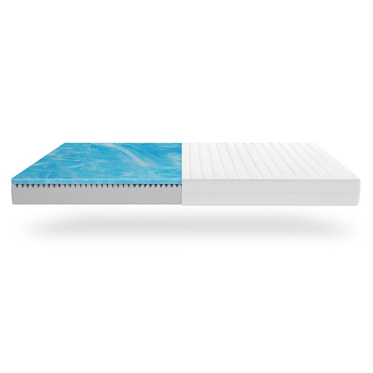 GELMATRATZE 80x200 H2 H3 - angenehme Memory-Foam Auflage - waschbarer Bezug - Weiß, Textil (80/200cm) - Mister Sandman