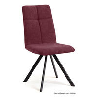 ESSZIMMERSTUHL drehbar (6er-Set) Deryl 47x92x60 Schwarz/Marsala - Brombeere/Schwarz, Kunststoff (60/92/47cm) - 58aufmkessel