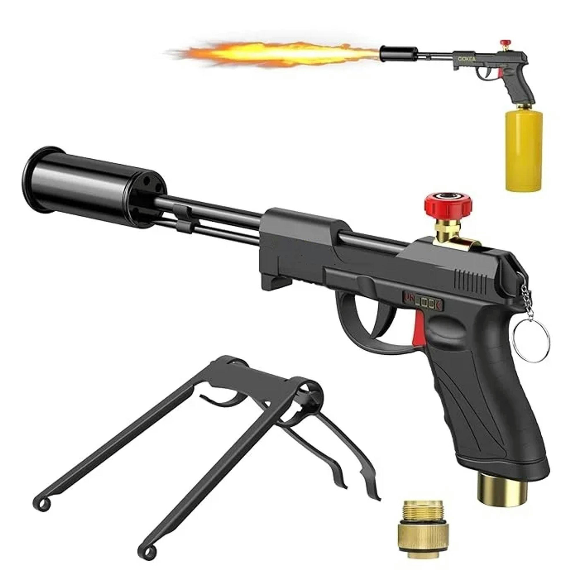 GRILLANZÜNDER Abflammgerät, mit Piezozündung, Sicherheitsverriegelung - Schwarz, Kunststoff (30.5/6.5/43cm) - Westfalia