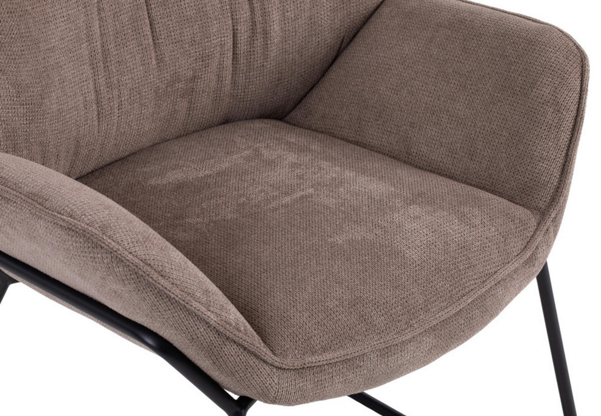 SESSEL Aliano braun - Beige/Schwarz, Textil/Metall (73/76/67cm) - Mr. Deko