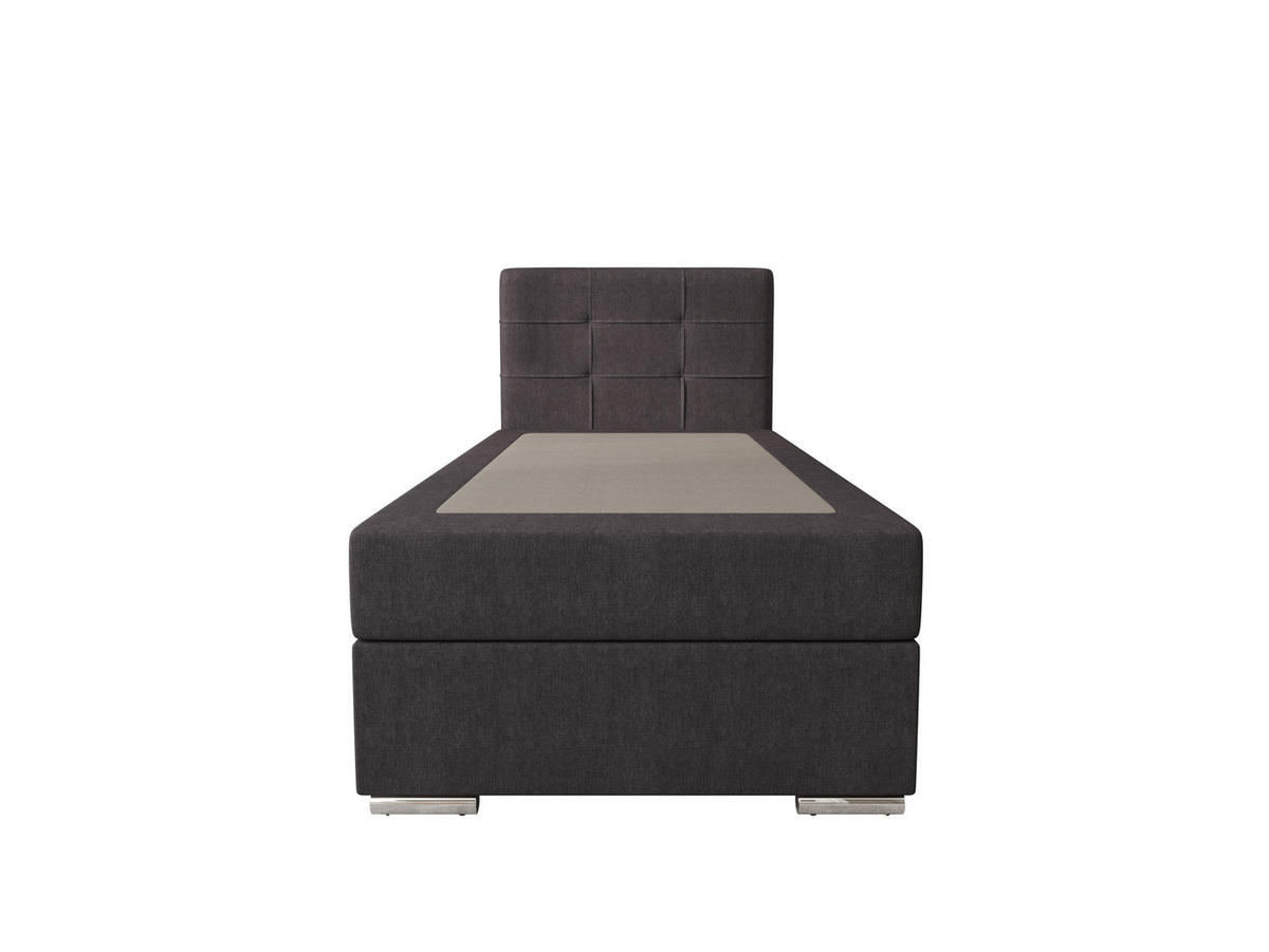 BOXBETT ZILANO 1 mit Matratze H3 und Topper 90x200 Cosmic 97 - Grau, Holz/Textil (90/200cm) - Bedante