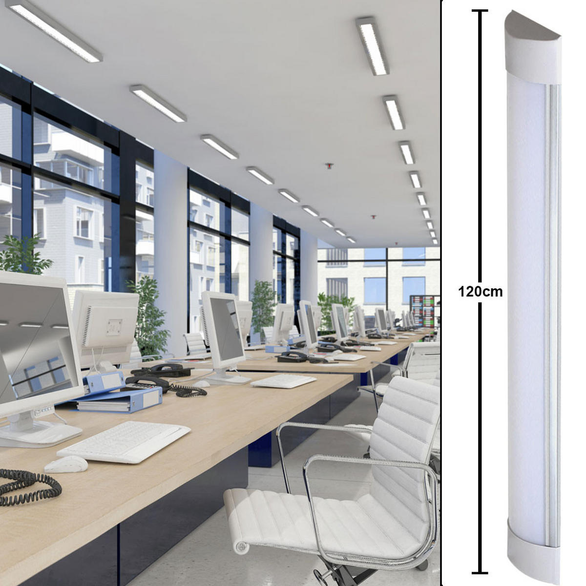 LED DECKENLEUCHTE VT-8-40 Weiß - Weiß, Kunststoff (120/41/2.44cm)