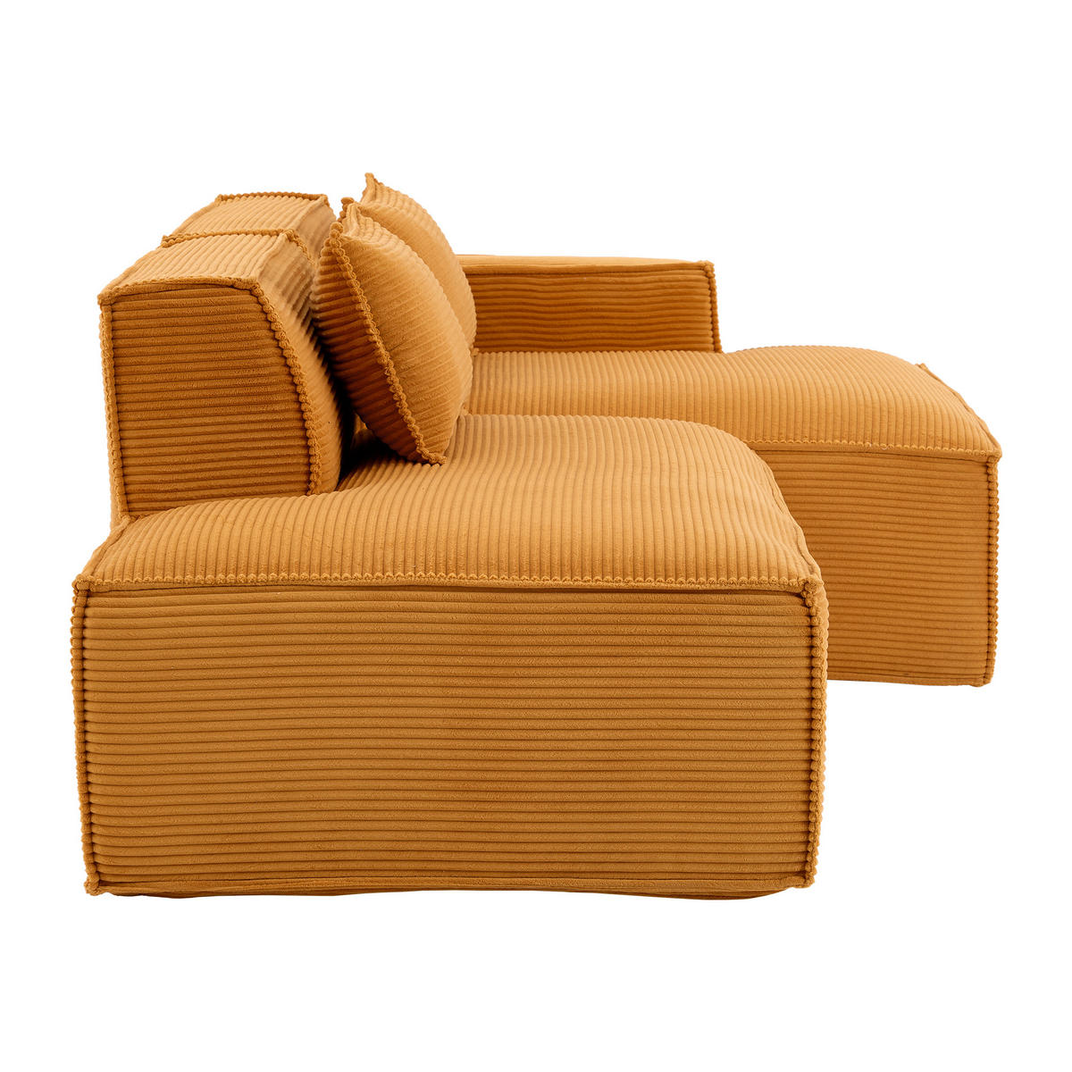 ECKSOFA gepolstert mit taschenfederkern & 2 kissen - Gelb, Textil (235/129cm) - Urban Meuble