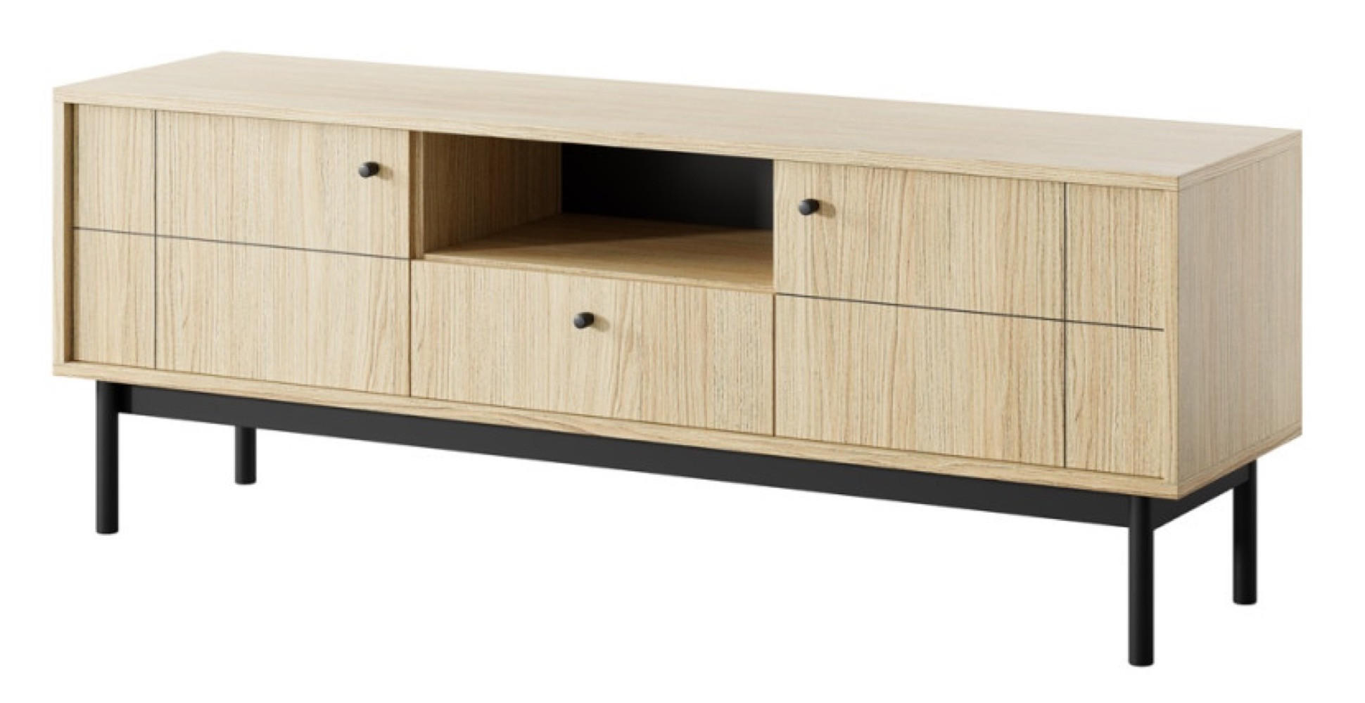 SCHRANK Eiche Linea TV-Schrank - Multicolor, Holzwerkstoff (153.4/56.5/39cm) - Sepro Meble