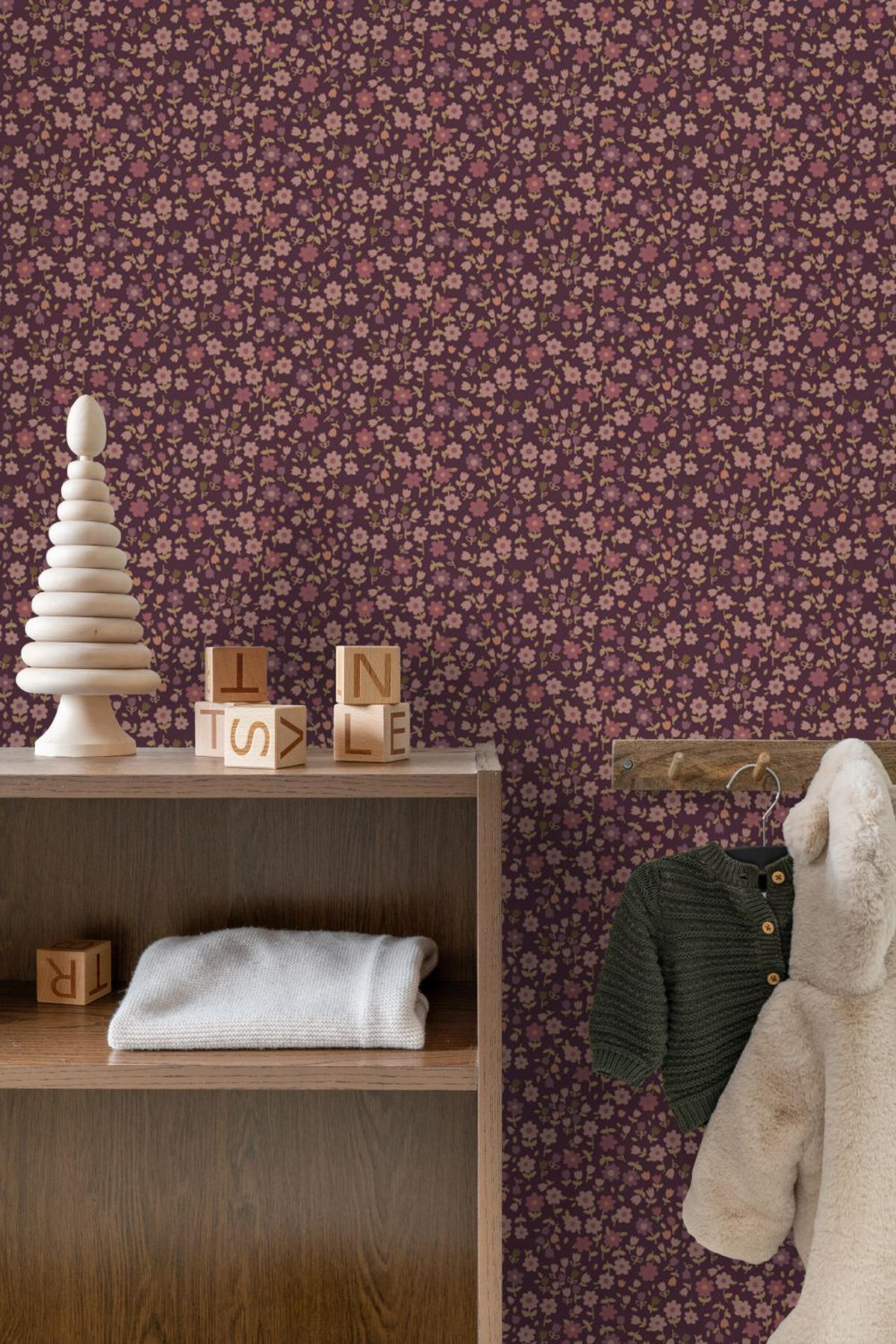 TAPETE Blumen 50 x 900 cm - Lila, Papier (50/0.1cm) - ESTAhome
