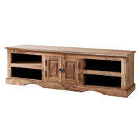 TV-BOARD Sheesham 150x45x45 grau geölt LEEDS #48 - Grau, Holz (150/45/45cm) - Massivmoebel24
