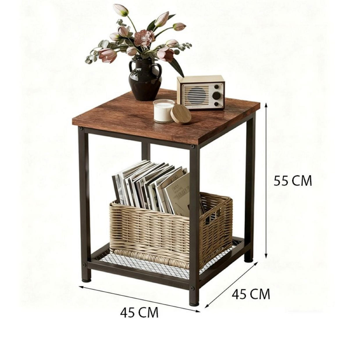 COUCHTISCH, braun 45/55/45 cm - Braun, Holzwerkstoff (50/61/7cm)