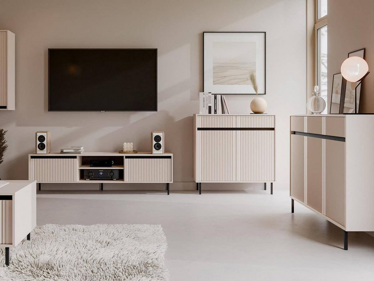 VITRINE mit Glastür beige Ciao - Beige, Holzwerkstoff (56/55/40cm) - Compleo24