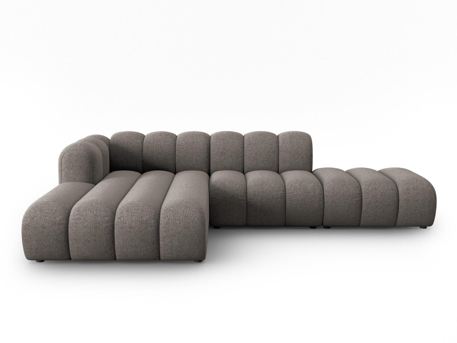 ECKSOFA modular links Lupine aus Chenille-Stoff grau 5 Sitzplätze - Grau, Textil (177/299cm) - Micadoni