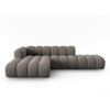 ECKSOFA modular links Lupine aus Chenille-Stoff grau 5 Sitzplätze - Grau, Textil (177/299cm) - Micadoni