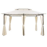 ZAHRADNÍ PAVILON Ocel béžový/černý obdélníkový 300/400 cm Colos - černá/béžová, kov (400/300/300cm) - Beliani
