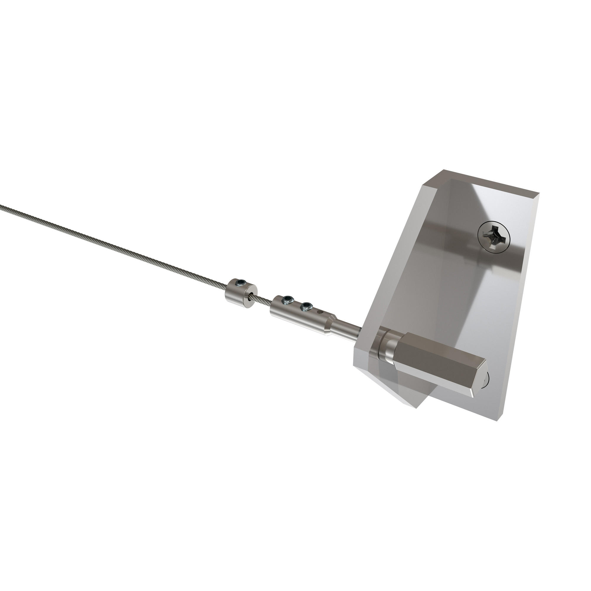 SEILSPANNGARNITUR / SEILSPANNER SET Modo 500 cm Seil, Chrom - Chromfarben, Metall (8/5.5/5cm) - INTERDECO