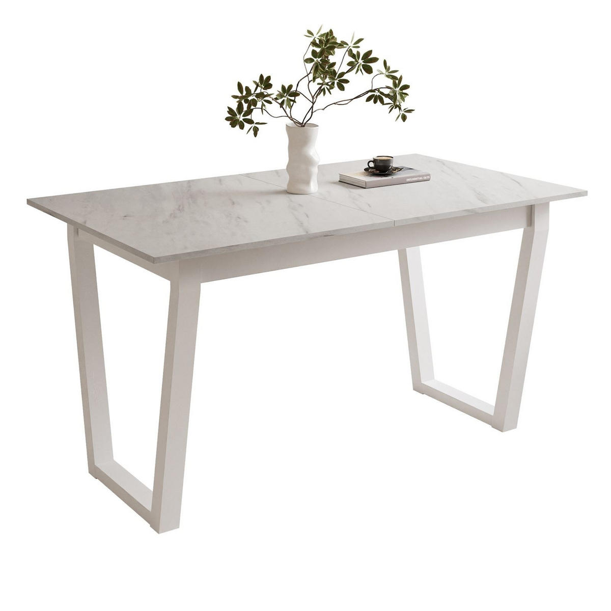 ESSTISCH ARTON II ausziehbarer Tisch 140-195 cm für 6-8 Personen - Multicolor/Weiß, Holzwerkstoff/Metall (140/80/77cm) - Lookway