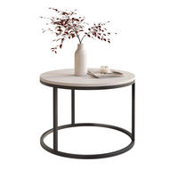 COUCHTISCH 60 cm rund Kaschmir, Schwarz Gestell - Beige, Holzwerkstoff (60/60/42cm) - Idohome